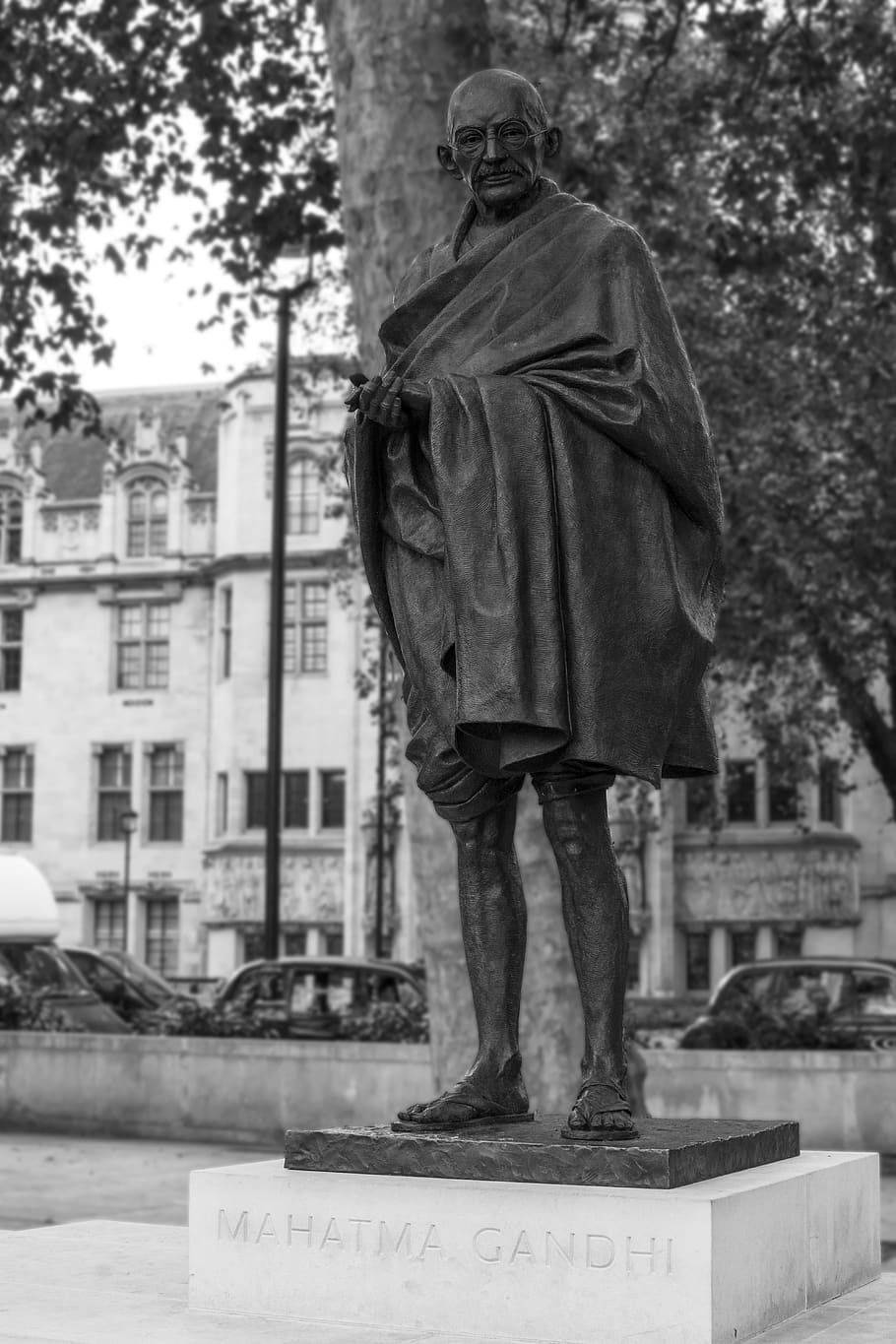 statue of Mahatma Gandhi in Parliament Square